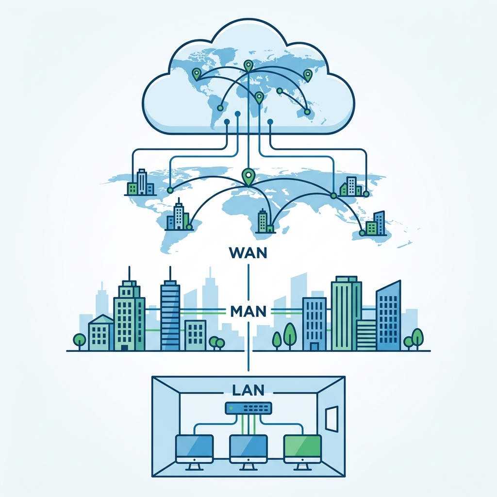 Hirarki LAN MAN WAN dan Internet